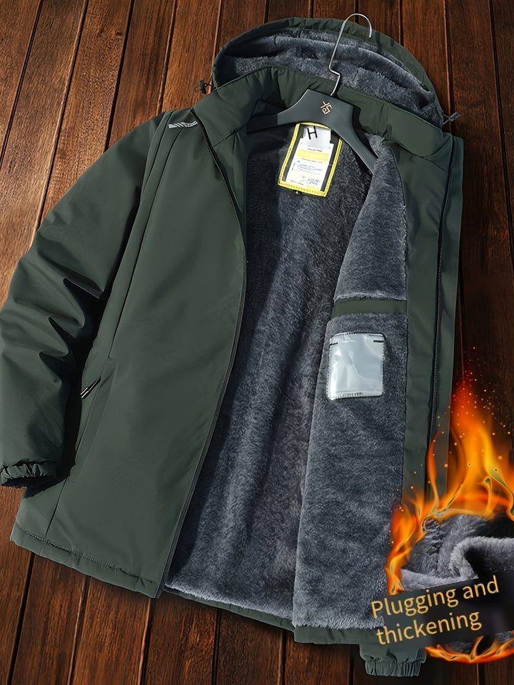 Casual Solid Fleece Warm Puffer Winter Jacket for Men | Ideal for Winter