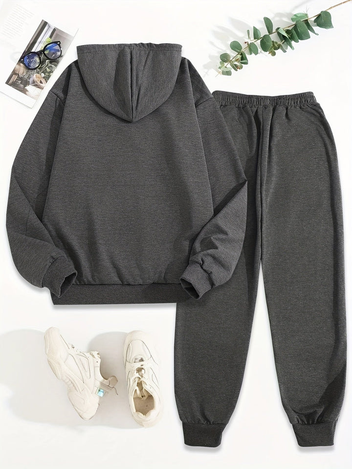 Women's Casual Cotton Hooded Sweater & Joggers Tracksuit Set | Ideal for Autumn/Winter