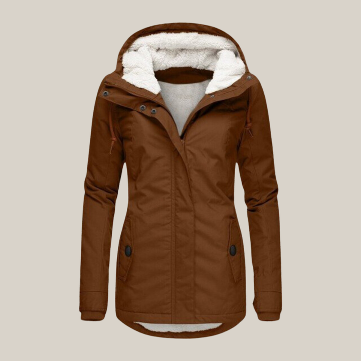 Women's Warm Fleece Hooded Winter Jacket with Zip | Ideal for Autumn/Winter