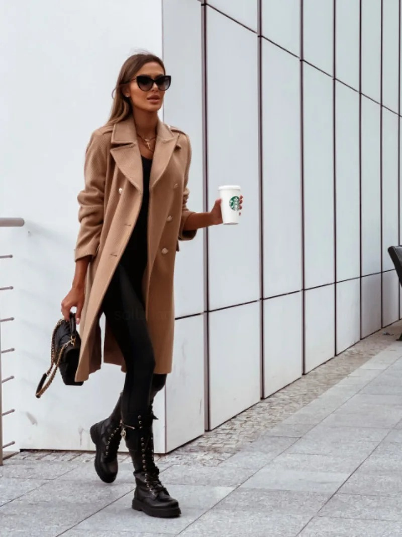 Women’s Casual Petite Winter Trench Coat with Button Details | Ideal for Autumn/Winter