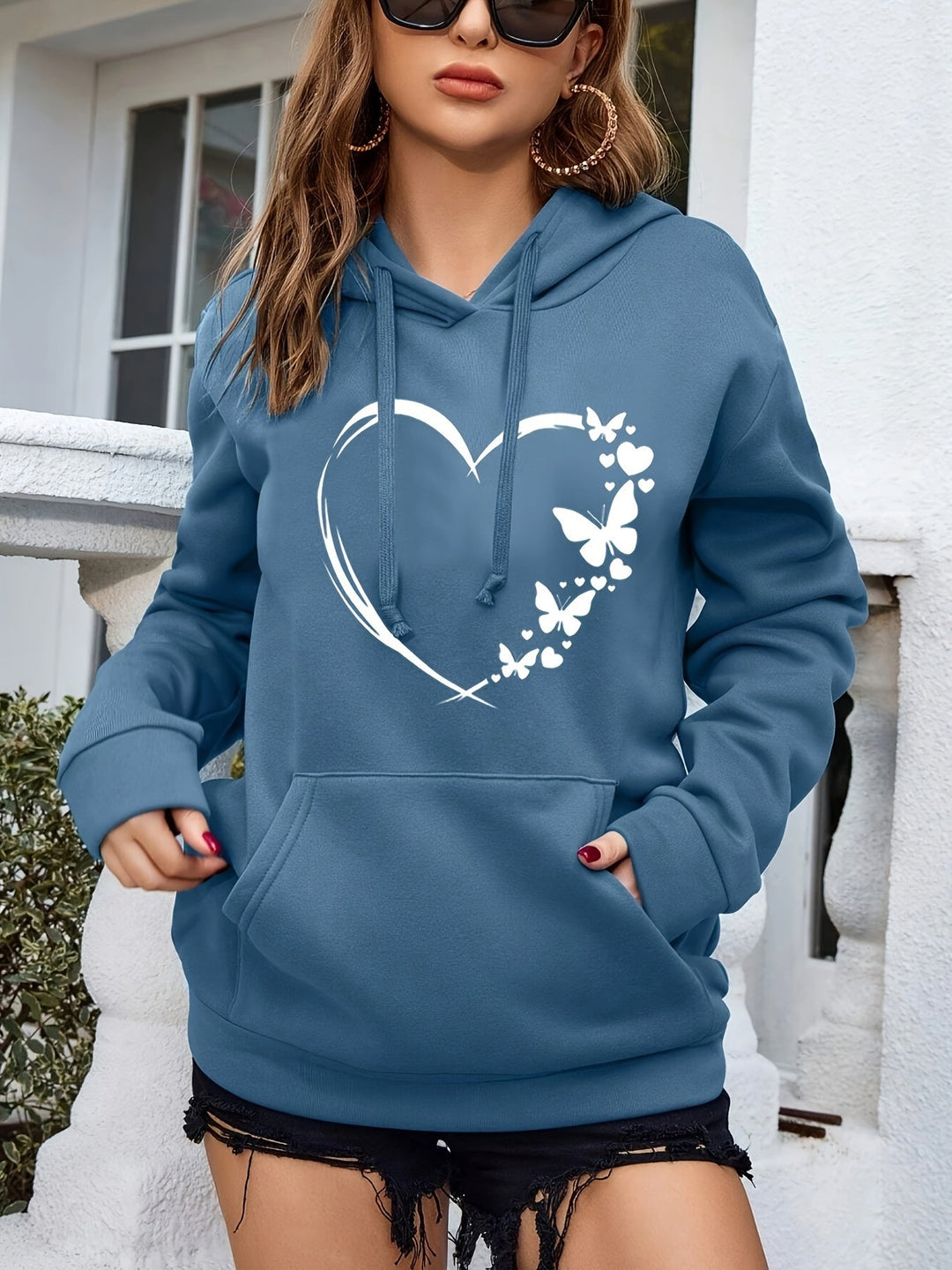 Casual Sweat Pullover Hoodie with Print and Hood for Women | Perfect for Casual Days