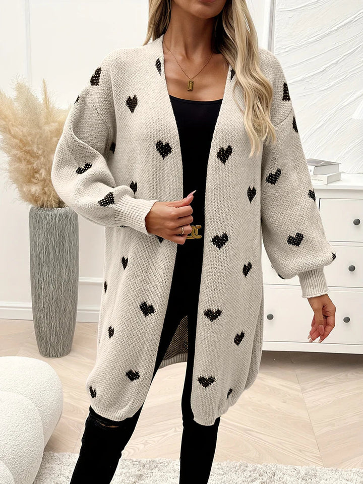 Stylish Heart Pattern Wool Knitwear Cardigan for Women | Ideal for Everyday Wear