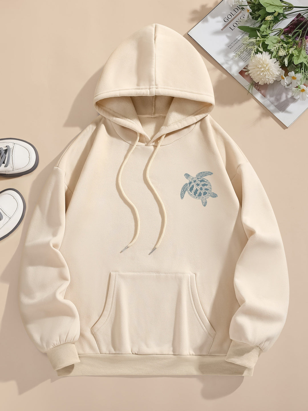 Casual Sweat Pullover Hoodie with Backprint and Hood for Women | Perfect for Everyday Wear