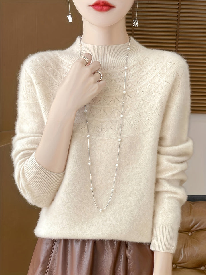 Casual Wool Knit Pullover Sweater for Women | Ideal for Winter