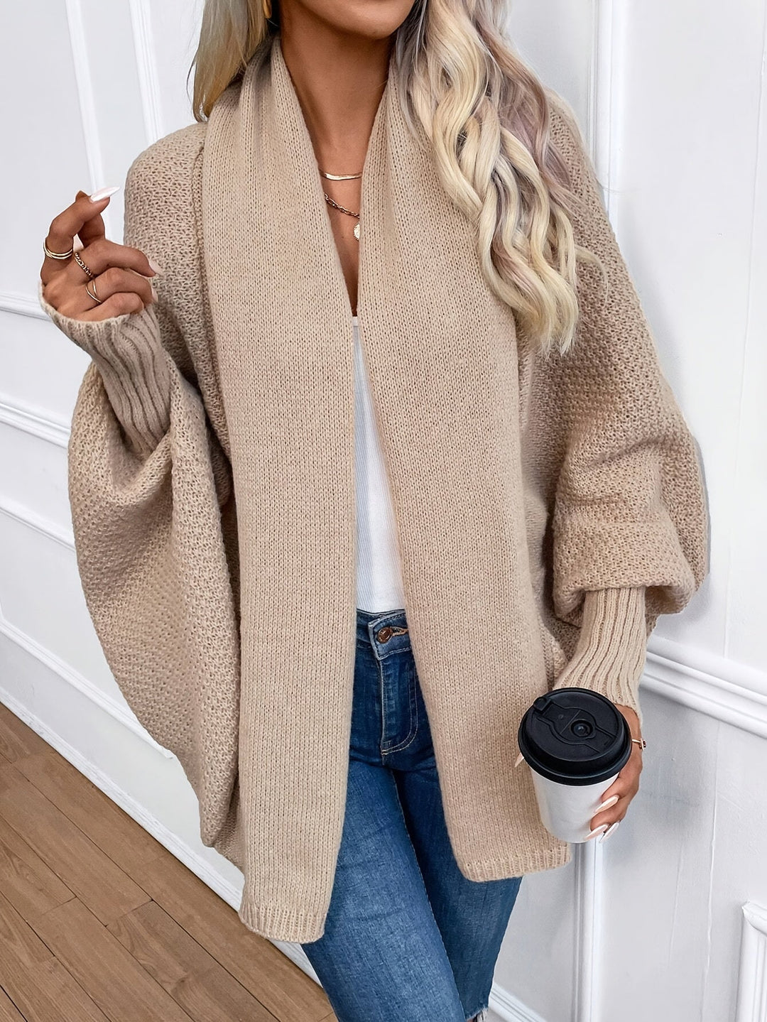 Elegant Warm Sleeve Cashmere Knitwear Cardigan for Women | Ideal for Winter