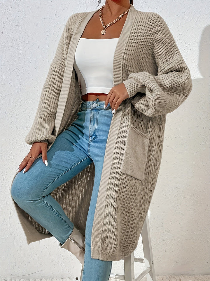 Casual Drop Shoulder Knitwear Cardigan with Pockets for Women | Perfect for Casual Days