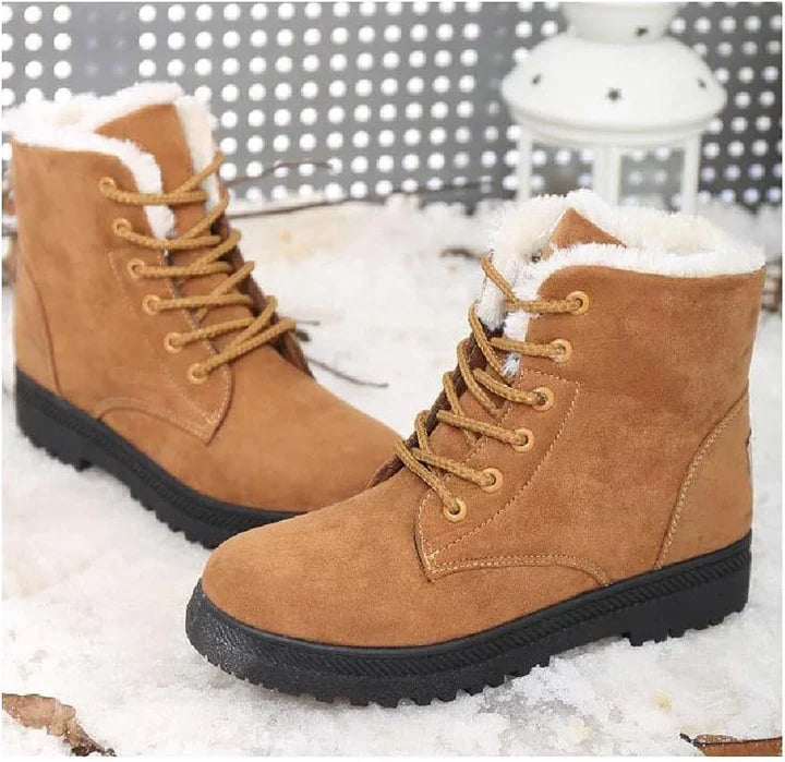 Casual Suede Winter Ankle Boots with Wool and Heel for Women | Ideal for Winter