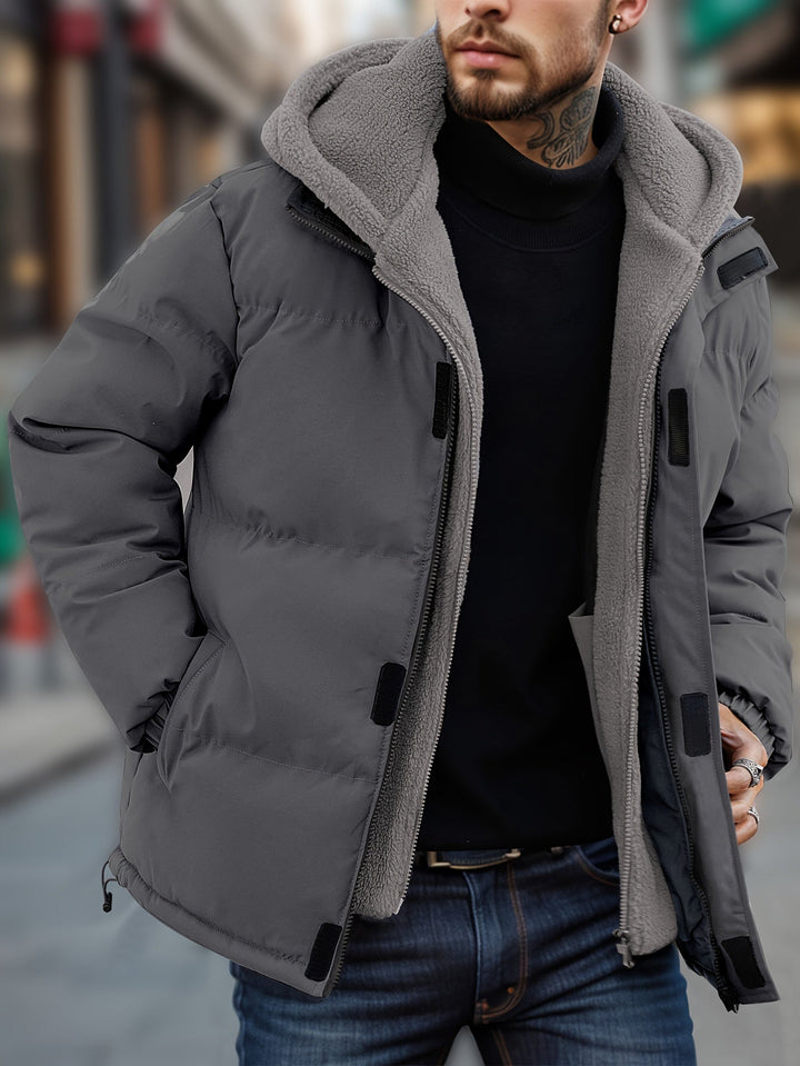 Casual Hooded Down Alternative Winter Jacket with Pockets For Men | Perfect for Casual Days