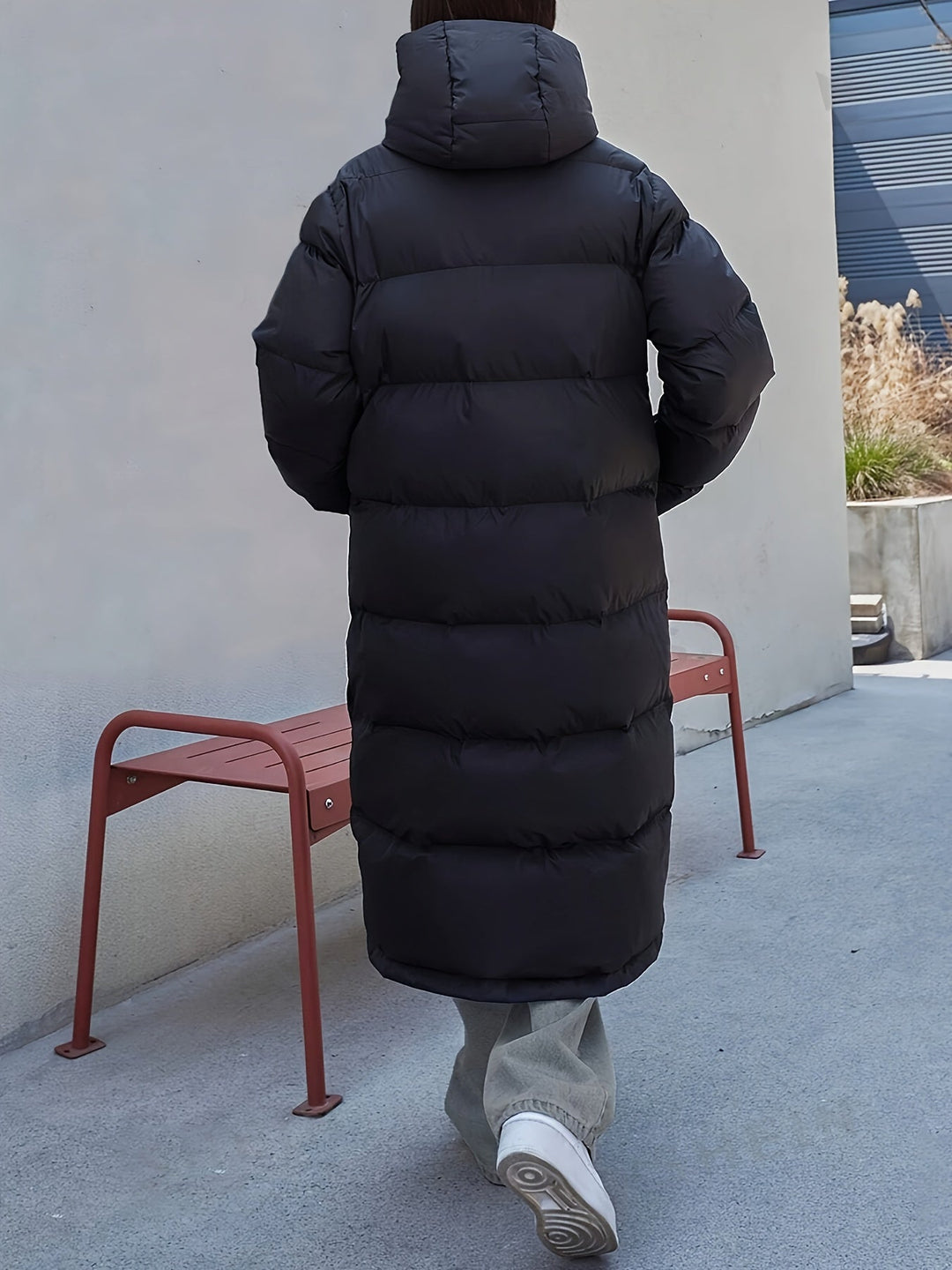 Casual Long Puffer Winter Jacket with Hood for Women | Ideal for Winter