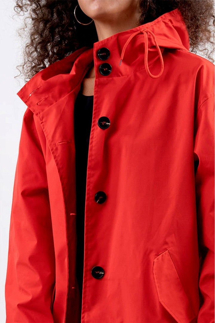 Stylish Waterproof Breathable Rain Jacket with Hood for Women | Perfect for Outdoor Activities