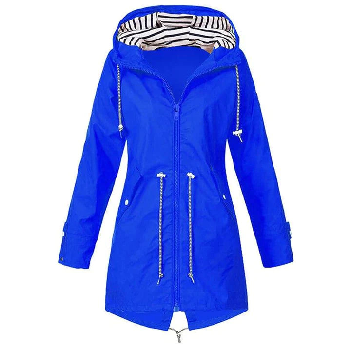 Classic Stylish Waterproof Outdoor Rain Jacket with Hood for Women | Perfect for Outdoor Activities