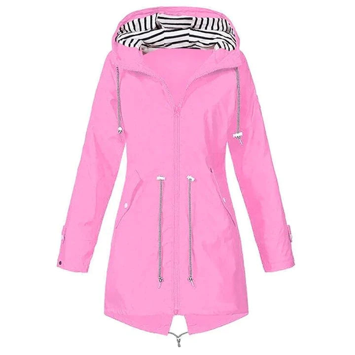 Classic Stylish Waterproof Outdoor Rain Jacket with Hood for Women | Perfect for Outdoor Activities