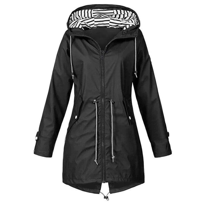 Classic Stylish Waterproof Outdoor Rain Jacket with Hood for Women | Perfect for Outdoor Activities