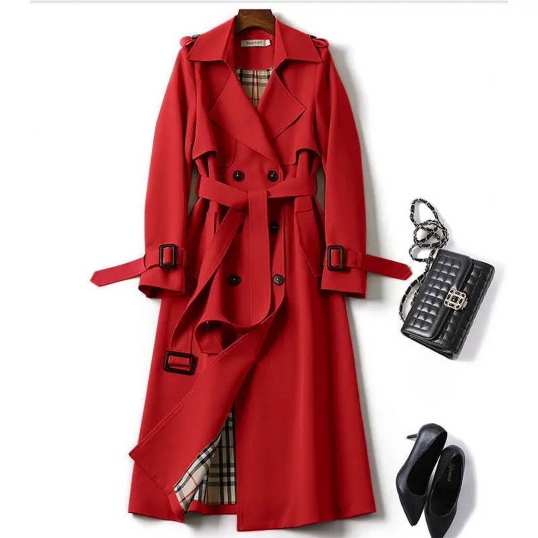 Women's Elegant Long Lace Up Trench Coat | Perfect for Autumn/Winter