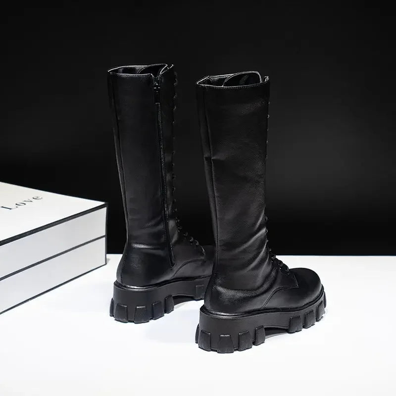 Vegan Leather Knee High Boots with Heel for Women | Perfect for Casual Days