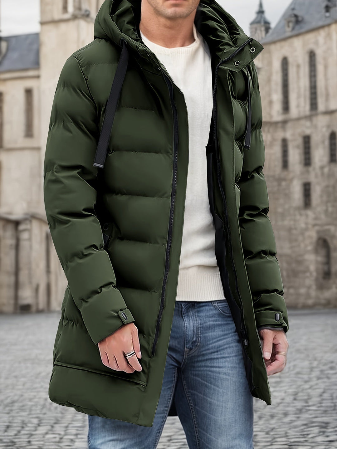 Elegant Cotton Hooded Winter Jacket , Large Pocket, For men | Perfect for Winter