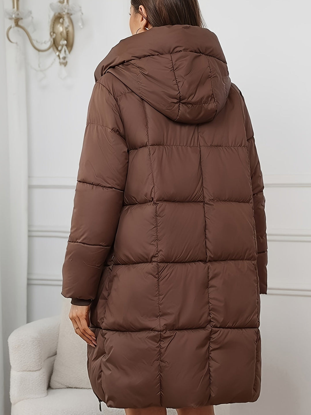 Elegant Long Puffer Winter Jacket with Hood for Women | Ideal for Winter