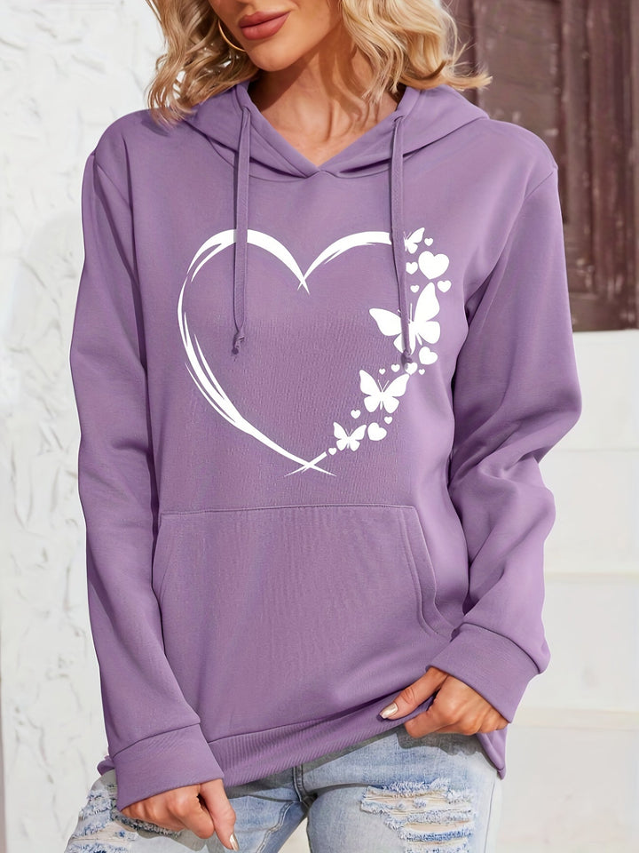 Casual Sweat Pullover Hoodie with Print and Hood for Women | Perfect for Casual Days