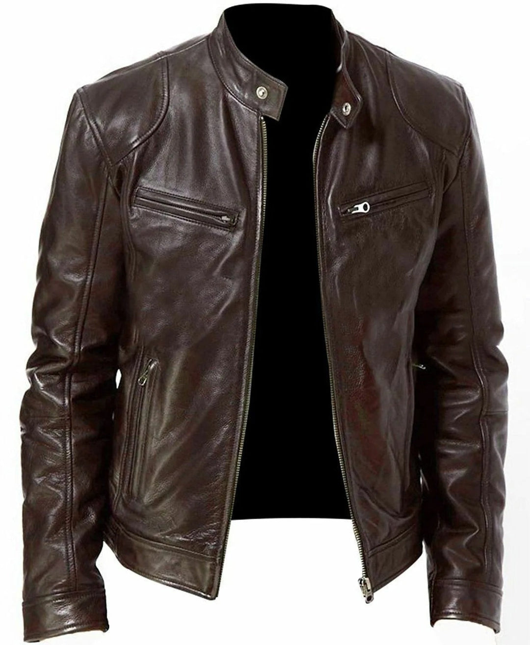 Casual Vegan Leather Jacket Casual Fit For Men | Ideal for Autumn