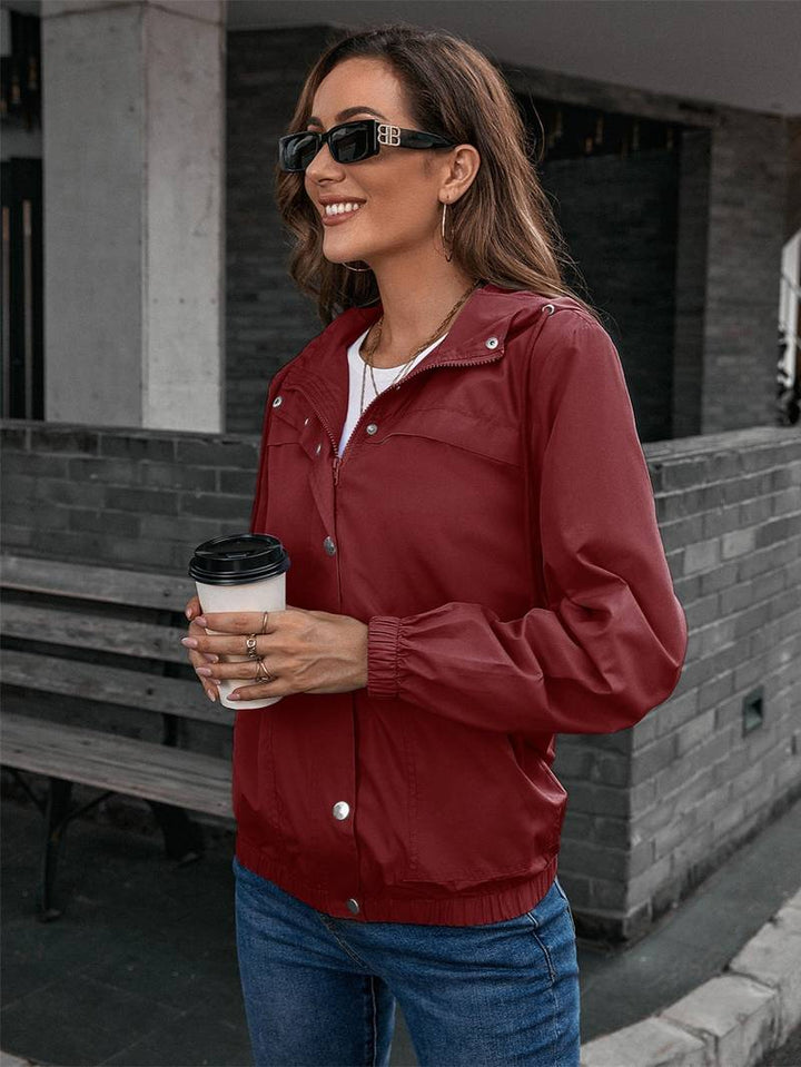 Stylish Modern Waterproof Outdoor Rain Jacket with Hood for Women | Perfect for Outdoor Activities