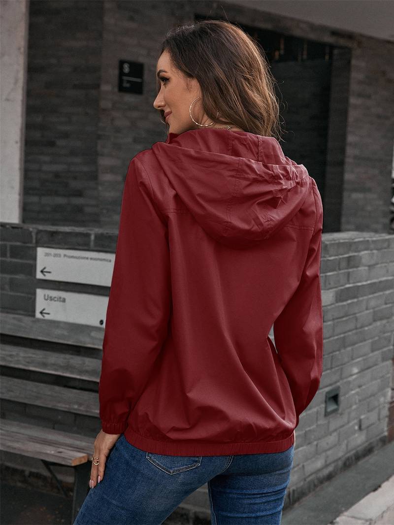 Stylish Modern Waterproof Outdoor Rain Jacket with Hood for Women | Perfect for Outdoor Activities