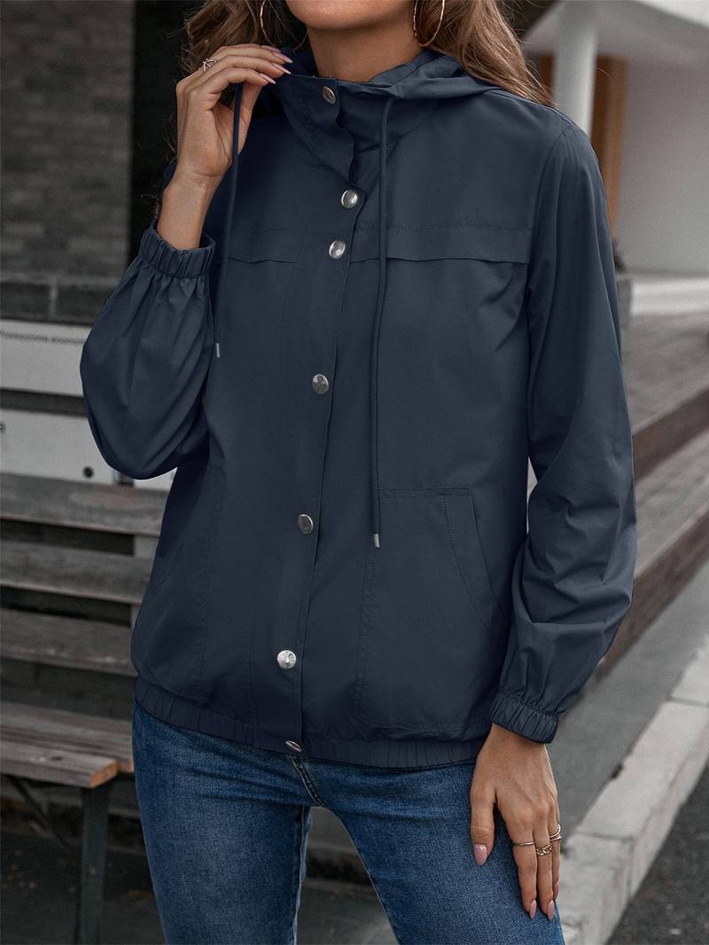 Stylish Modern Waterproof Outdoor Rain Jacket with Hood for Women | Perfect for Outdoor Activities