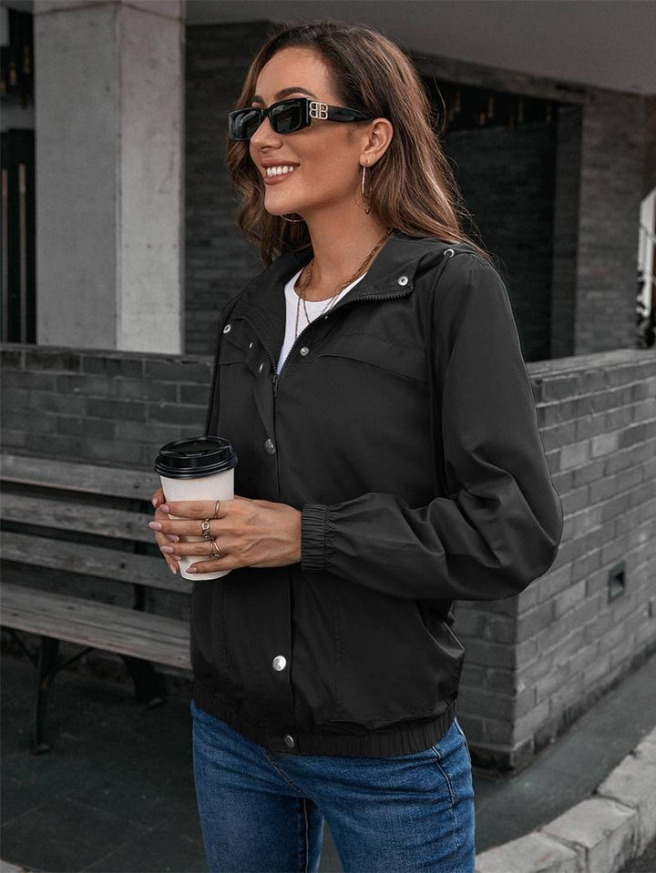 Stylish Modern Waterproof Outdoor Rain Jacket with Hood for Women | Perfect for Outdoor Activities