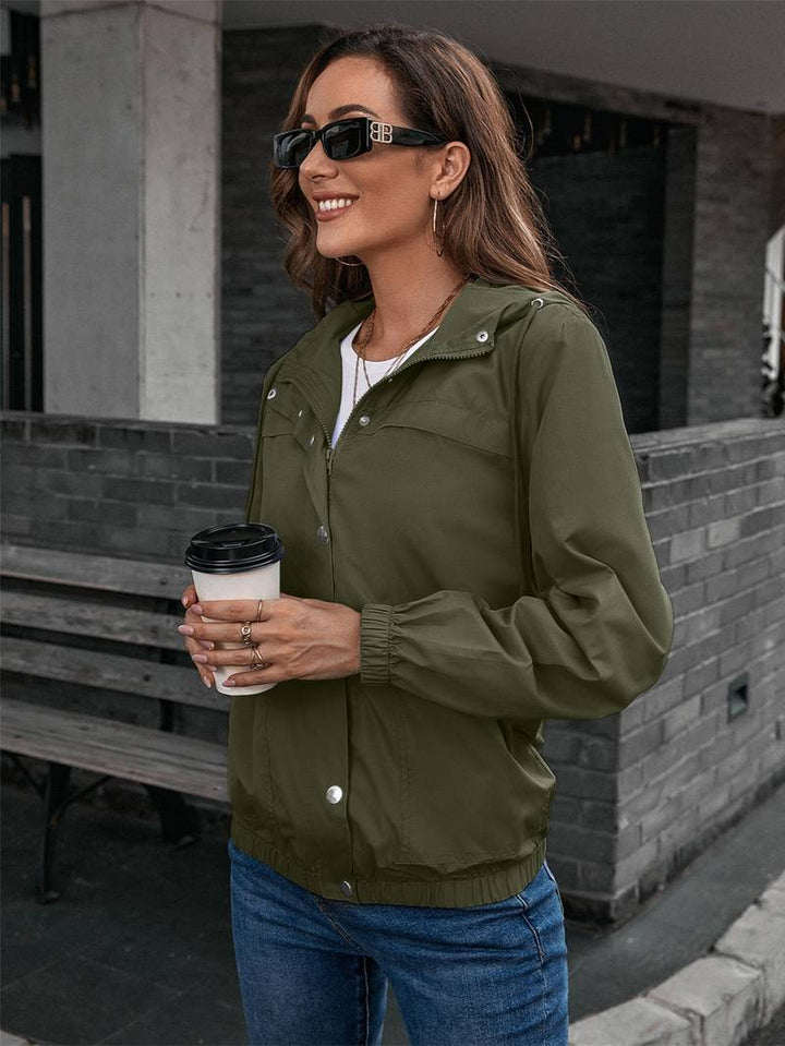 Stylish Modern Waterproof Outdoor Rain Jacket with Hood for Women | Perfect for Outdoor Activities