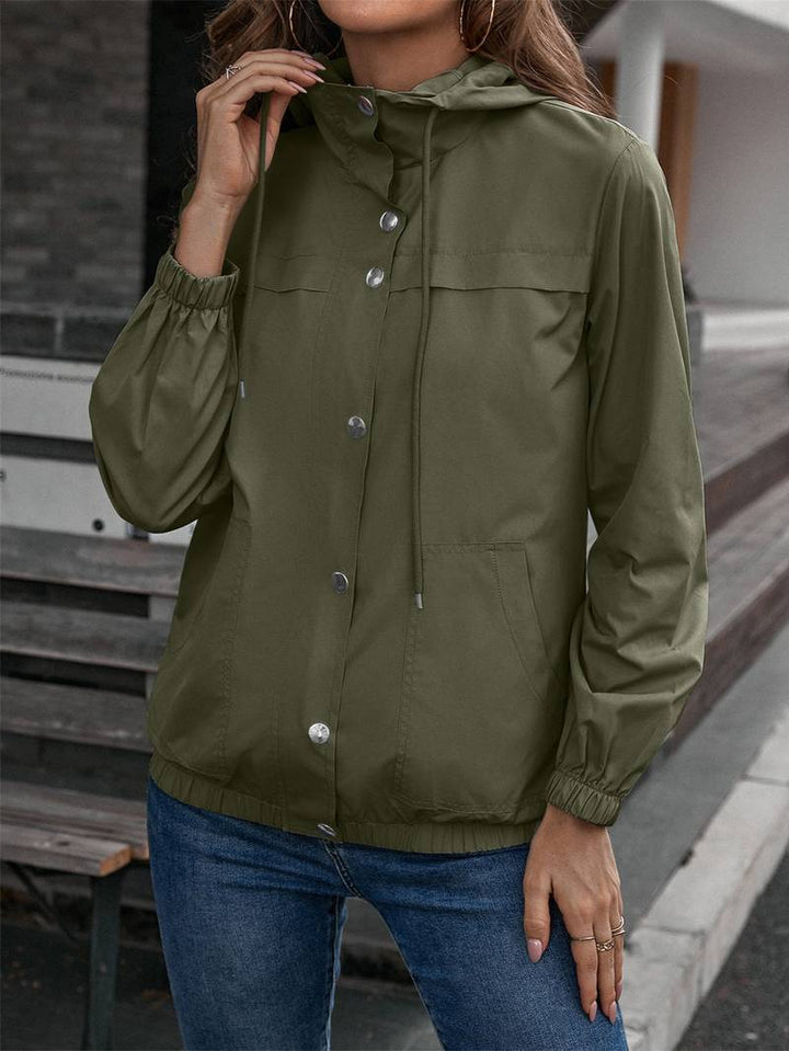 Stylish Modern Waterproof Outdoor Rain Jacket with Hood for Women | Perfect for Outdoor Activities