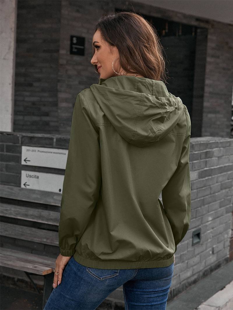 Stylish Modern Waterproof Outdoor Rain Jacket with Hood for Women | Perfect for Outdoor Activities