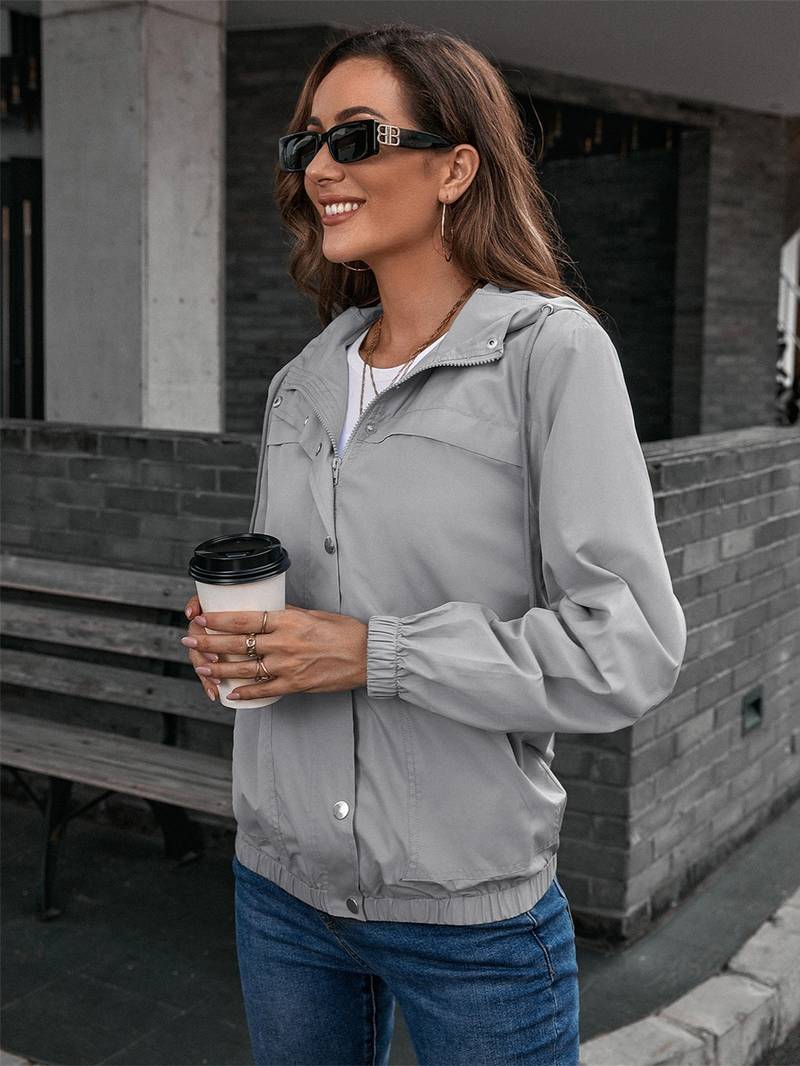 Stylish Modern Waterproof Outdoor Rain Jacket with Hood for Women | Perfect for Outdoor Activities