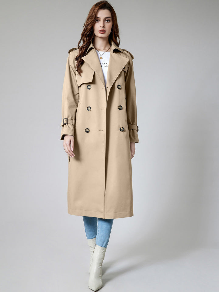 Elegant Trench Coat with Belt Detail and Mid-Length Windproof Design for Women | Ideal for Autumn