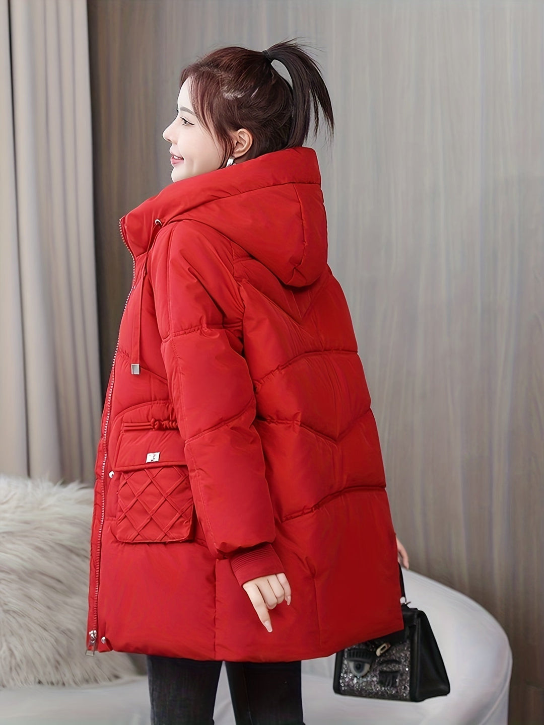 Stylish Middle Long Puffer Jacket for Women | Perfect for Casual Days