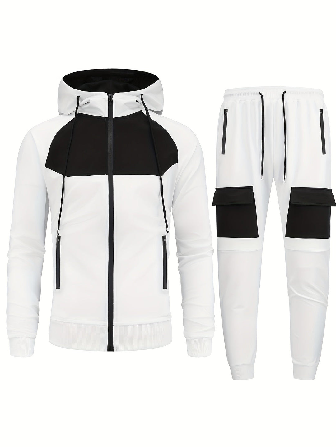 Casual Full Zip up Hoodie and Jogging Pants Tracksuit for Men | Ideal for Autumn