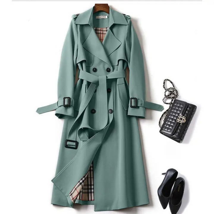 Women's Elegant Long Lace Up Trench Coat | Perfect for Autumn/Winter