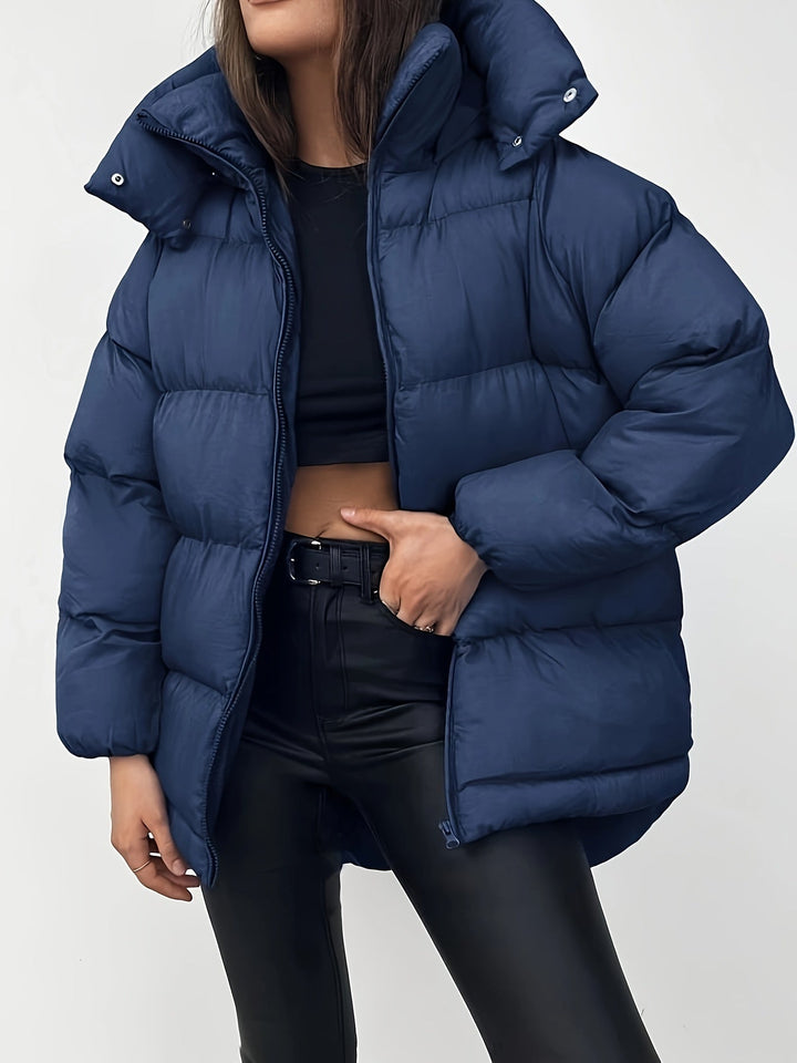 Elegant Warm Puffer Winter Jacket with Hood for Women | Perfect for Outdoor Activities