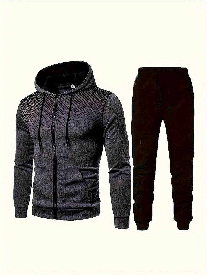 Casual Athletic Tracksuit Hoodie and Drawstring Pants for Men | Ideal for All Seasons