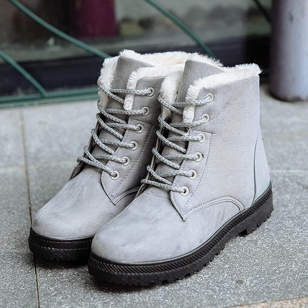 Casual Suede Winter Ankle Boots with Wool and Heel for Women | Ideal for Winter