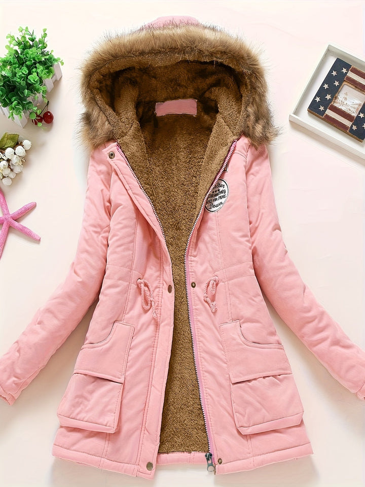 Stylish Warm Fleece Parka Winter Jacket with Vegan Fur for Women | Ideal for Winter