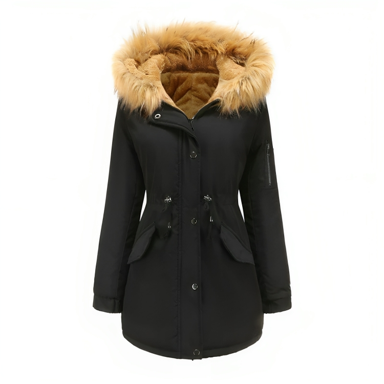 Classic Winter Parka Jacket with Fur Hood and Adjustable Waist for Women | Ideal for Winter