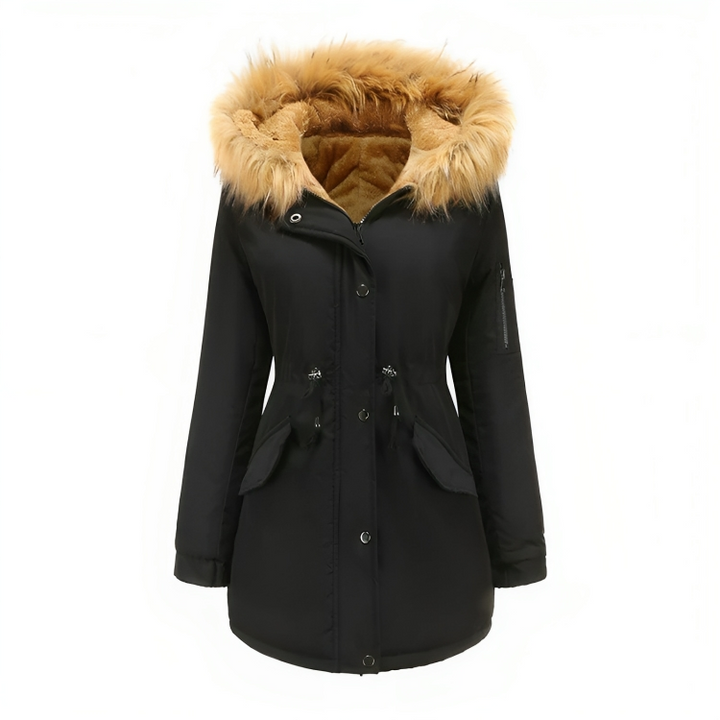 Classic Winter Parka Jacket with Fur Hood and Adjustable Waist for Women | Ideal for Winter