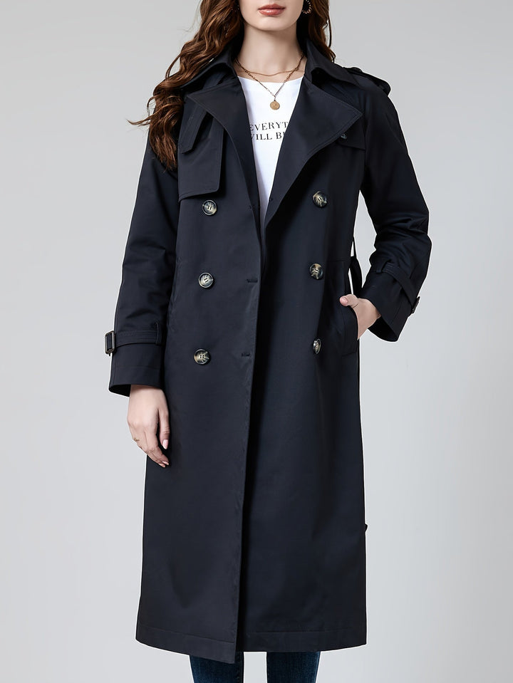 Elegant Trench Coat with Belt Detail and Mid-Length Windproof Design for Women | Ideal for Autumn