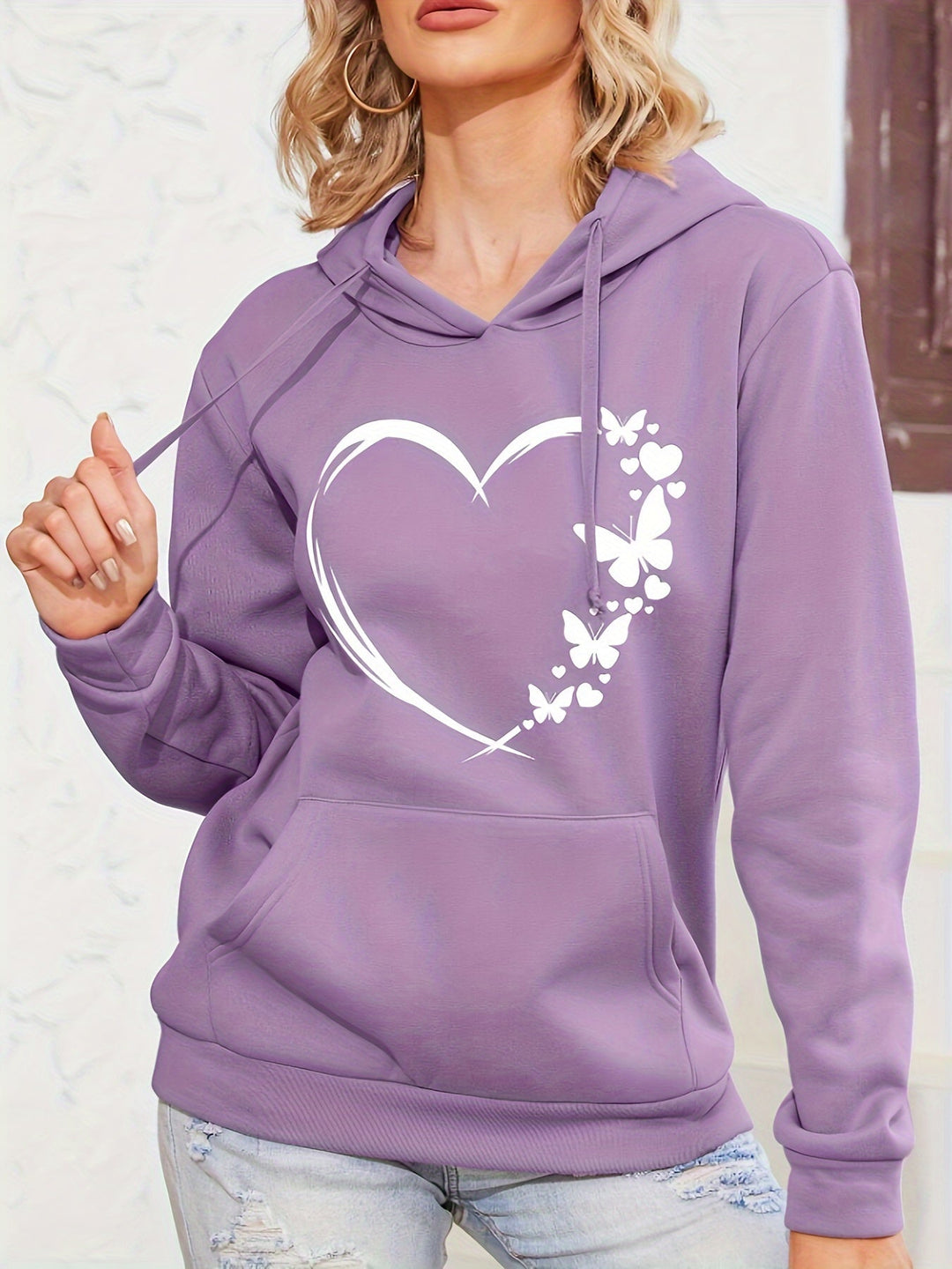 Casual Sweat Pullover Hoodie with Print and Hood for Women | Perfect for Casual Days