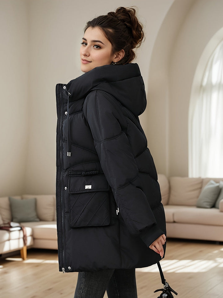 Women’s Casual Zip-Up Hoodie Puffy Coat | Perfect for Autumn/Winter