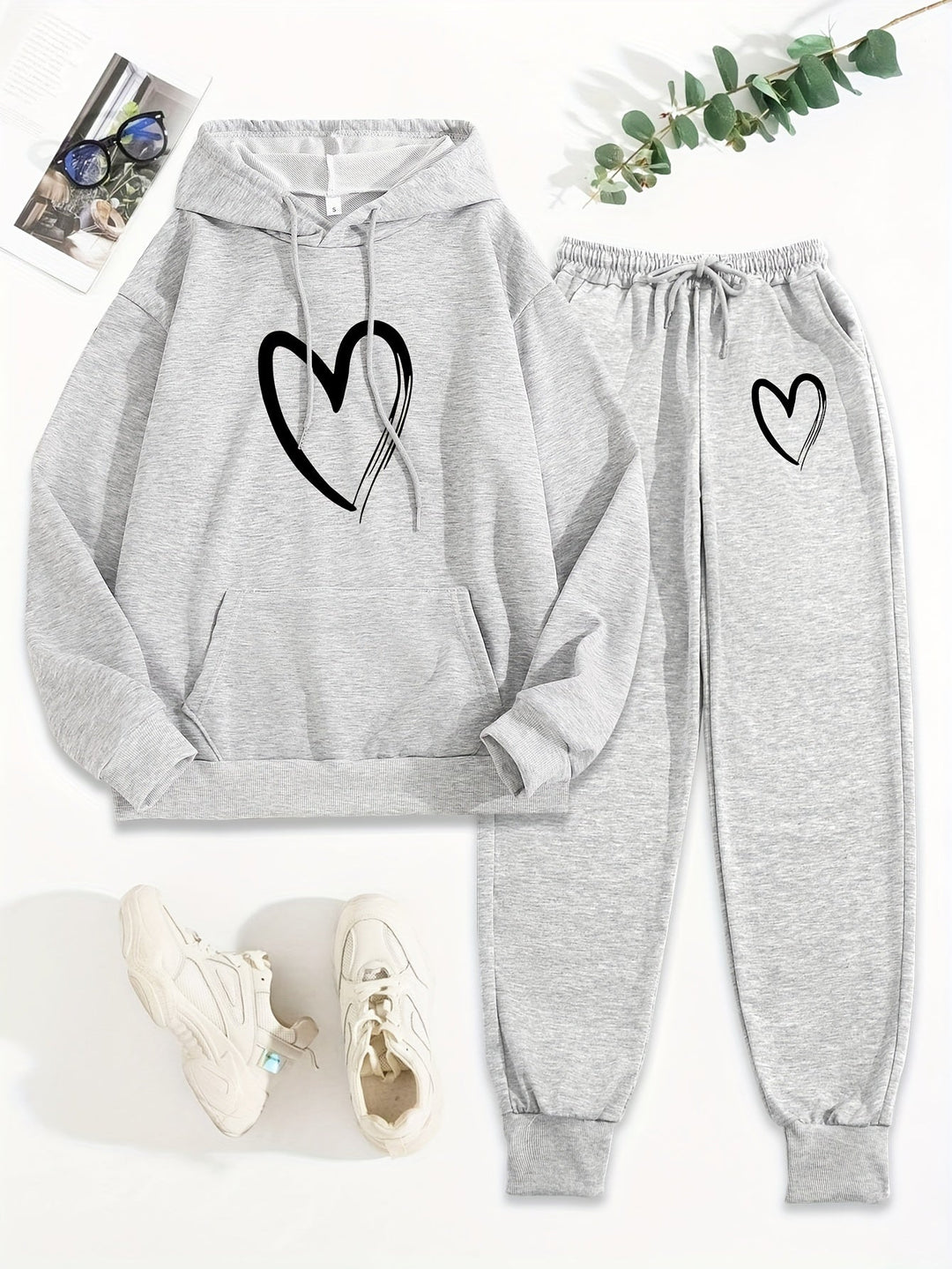 Women's Casual Cotton Hooded Sweater & Joggers Tracksuit Set | Ideal for Autumn/Winter