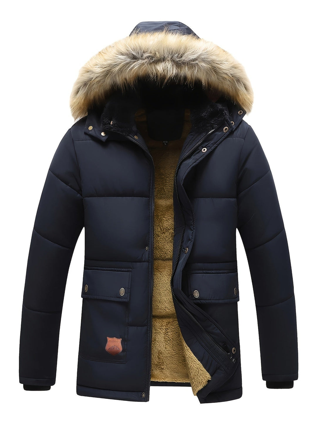 Casual Hooded Polyester Winter Jacket for Men | Ideal for Winter