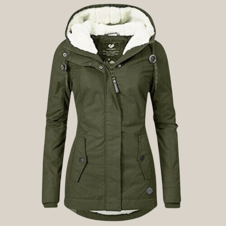 Women's Warm Fleece Hooded Winter Jacket with Zip | Ideal for Autumn/Winter