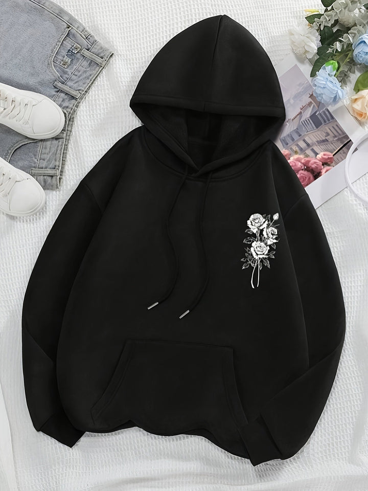 Casual Sweat Pullover Hoodie with Hood and Backprint for Women | Perfect for Everyday Wear