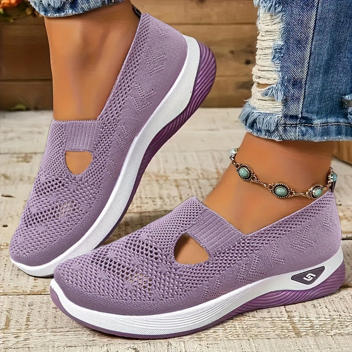 Stylish Lightweight Knit Cut-Out Sneakers for Women | Perfect for Casual Days