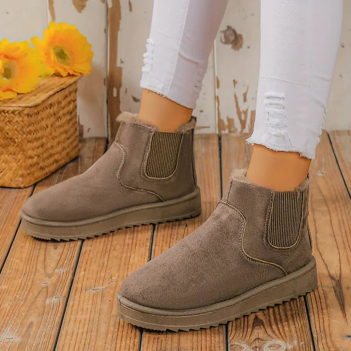 Casual Stylish Suede Ankle Boots with Fur for Women | Perfect for Casual Days